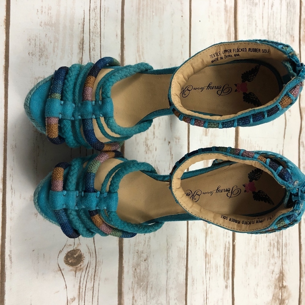 Penny Loves Kenny Teal Drysi Heels 6M - Picture 2 of 8